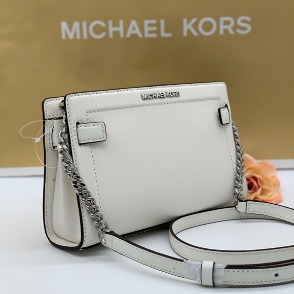 Michael Kors Handbags - MICHAEL KORS RAYNE SM CROSSBODY OPTIC WHITE